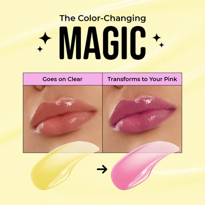 The Beauty Spy Yuli Color Changing Lip Oil - Korean Fruit Lip Gloss - pH-Reactive Formula with Argan Oil, Squalane, Shea Butter - Hydrate & Soften Lips, Glass Shine Effect (Yuzu)