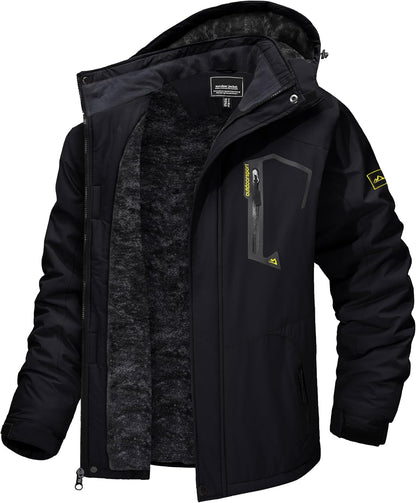 7DAY'S Men's Winter Skiing Jackets Water Resistant Fleece Coats Insulated Thermal Snowboard Jacket Parka Raincoat with Hood