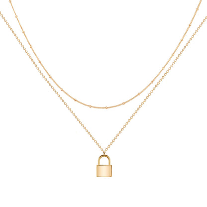 MEVECCO Layered Heart Necklace Pendant Handmade 18k Gold Plated Dainty Gold Choker Arrow Bar Layering Long Necklace for Women