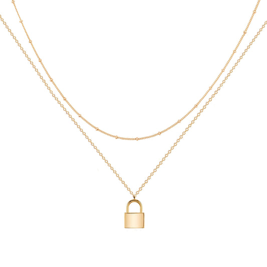 MEVECCO Layered Heart Necklace Pendant Handmade 18k Gold Plated Dainty Gold Choker Arrow Bar Layering Long Necklace for Women