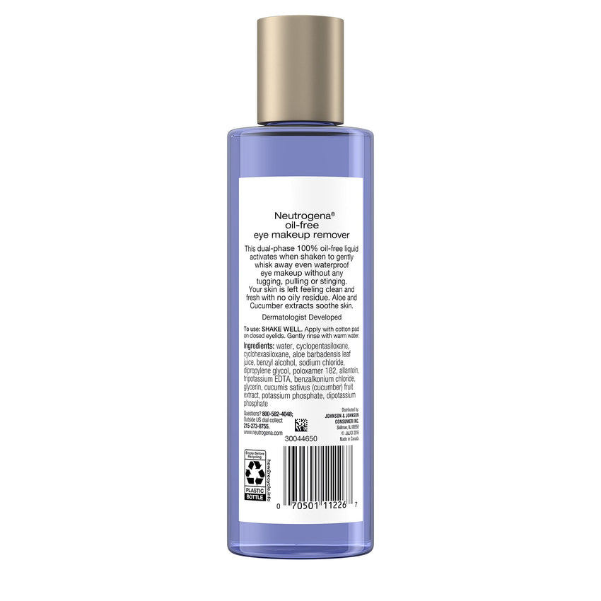Neutrogena Gentle Oil-Free Eye Makeup Remover & Cleanser for Sensitive Eyes, Non-Greasy Makeup Remover, Waterproof Mascara Remover, Dermatologist & Ophthalmologist Tested, 8 fl. oz