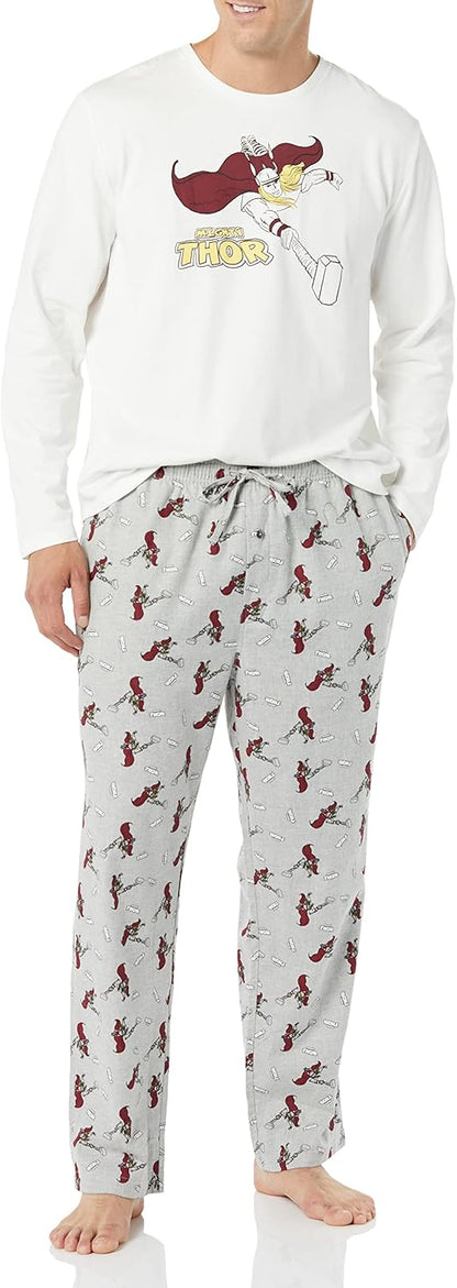 Amazon Essentials Disney | Marvel | Star Wars Men's Flannel Pajama Sleep Sets