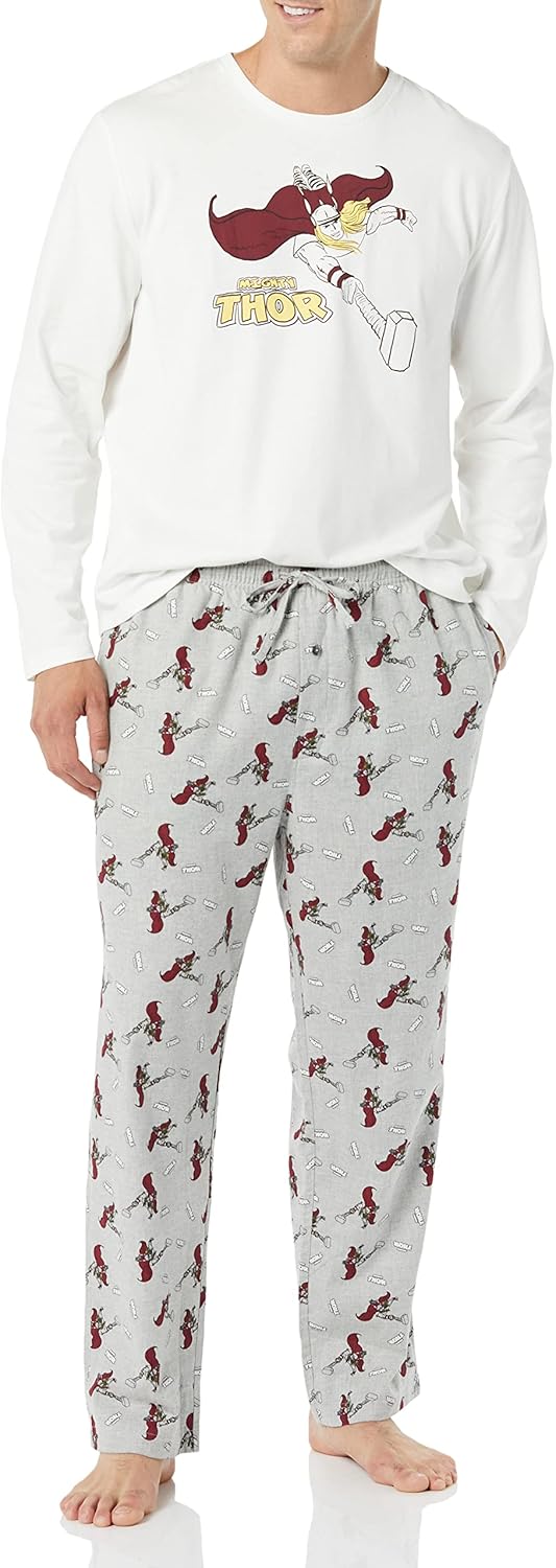 Amazon Essentials Disney | Marvel | Star Wars Men's Flannel Pajama Sleep Sets