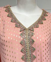 Boedaty Women Summer Muslim Abaya Dress One-Piece Embroidered V Neck Bronzing Kaftan Dress Full Length Party Dress