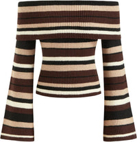 CIDER Off The Shoulder Tops for Women Long Sleeve Going Out Y2K Tops Knit Pullover Fall Outfits Trendy 2025