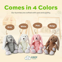 Stuffed Bunny Plush 7 Inch (Gray) - Easter Bunny Stuffed Animal - Adorable & Cuddly Rabbit Toy - Soft and Cute Plushies - First Easter Children's Gifts - Rabbit Toys for Kids