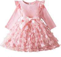 HNXDYY Little Girls Long Sleeve Star Print Knee Length Casual Princess Dress