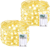 4 Pack 60 LED Fairy Lights Battery Operated with Timer, 20FT Waterproof Twinkle Lights Indoor Outdoor, Cuttable String Lights for Bedroom, Wedding, DIY, Centerpiece, Christmas Decorations (Warm White)