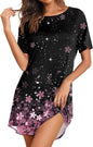 Ekouaer Sleep Shirts for Women Short Sleeve Night Shirts for Sleeping Pullover Nightgown Soft Nightdress S-XXXL