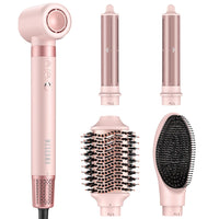 5 in 1 Hot Air Styler Wrap – High-Speed Hair Dryer Brush with Auto Wrap Curlers, Fast Drying & Frizz-Free Styling, No Heat Damage, Volumizing Brush with Travel Bag
