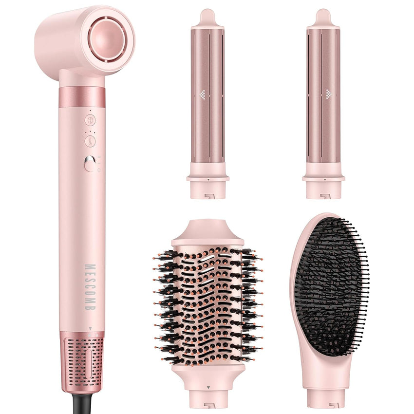 5 in 1 Hot Air Styler Wrap – High-Speed Hair Dryer Brush with Auto Wrap Curlers, Fast Drying & Frizz-Free Styling, No Heat Damage, Volumizing Brush with Travel Bag