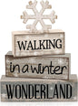 4 Pcs Christmas Table Decor Wooden Hot Cocoa Decoration Christmas Centerpiece Winter Tiered Tray Decor Decorative Red Hot Cocoa Block Signs Gift Farmhouse Xmas Decoration for Home Kitchen