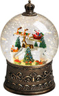 Train Snow Globe Christmas Snow Globe Lantern with Auto 6H Timer and Manual Glitter, Lighted Christmas Decorations Indoor with Santa Claus Reindeer Tree for Home Tabletop, Battery Operated