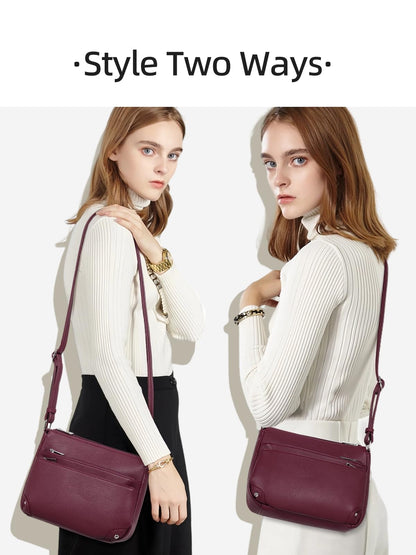WESTBRONCO Crossbody Bags for Women, Medium Size Shoulder Handbags, Satchel Purse with Multi Zipper Pocket