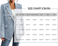 Mina Self 2025 Fall Women's Tweed Blazer - Double-Breasted Fully-Lined Fashion Slim Casual Work Office Jacket with Pockets