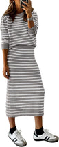 PRETTYGARDEN 2 Piece Skirts Sets For Women Fall Fashion 2025 Striped Sweater Dress Knit Lounge Travel Outfits Winter Clothing