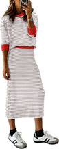 PRETTYGARDEN 2 Piece Skirts Sets For Women Fall Fashion 2025 Striped Sweater Dress Knit Lounge Travel Outfits Winter Clothing