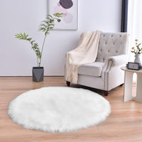 duduta White Faux Sheepskin Throw Rug 2x3 ft, Fluffy Shag Fur Chair Cover Small Bedside Dorm Rug Non Slip Washable
