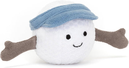 Jellycat Amuseables Tennis Ball Stuffed Toy, 3.5 inches - Tennis Ball Plush for Sports Fans