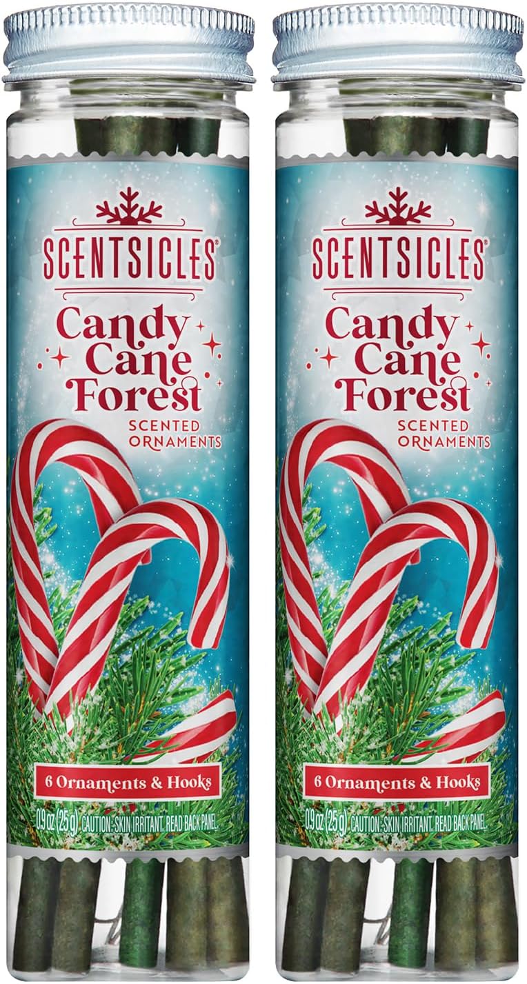 Scentsicles White Winter Fir Scented Christmas Tree Ornaments - 2 Bottles (12 Sticks Total)