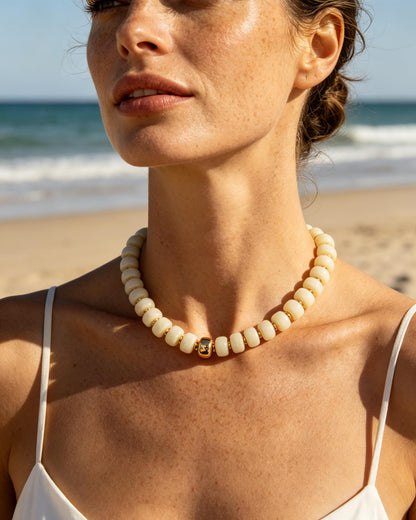 Chunky Beaded Statement Necklace for Women Trendy Colorful Boho Resin Bead Choker Necklaces Summer Handmade Jewelry Gifts Accessories