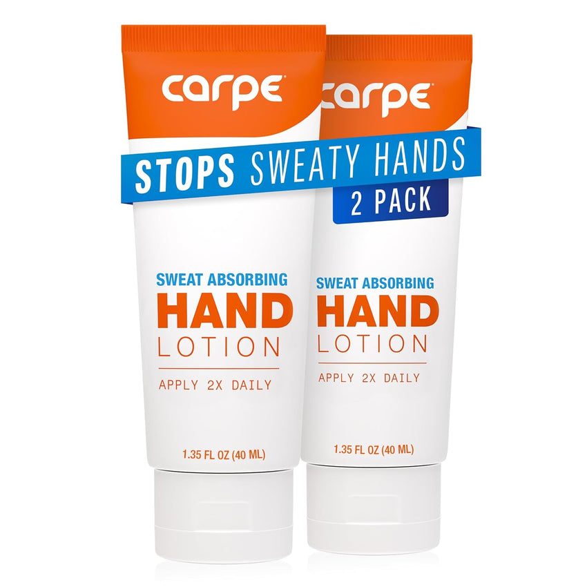 Carpe Sweat Absorbing Hand Lotion, A dermatologist-recommended smooth lotion that helps stop hand sweat, Great for hyperhidrosis (Original Eucalyptus)