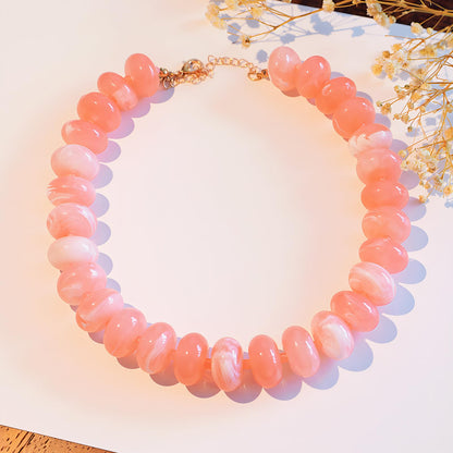 We We Chunky Colorful Beaded Necklace for Women Large Boho Statement Bead Chokers Necklaces Turquoise Blue Big Beads Jewelry Neck Summer Beach