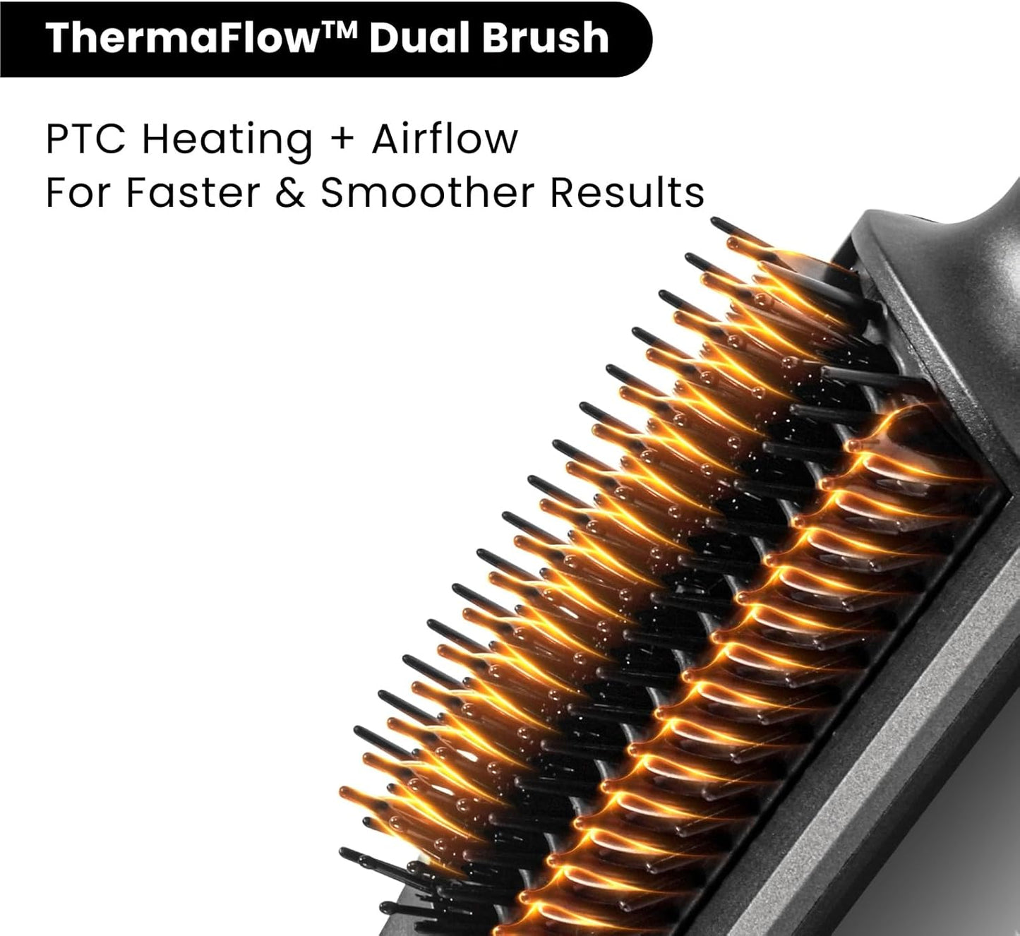 GLAMUP® FusionPro™ 6 in 1 Hot Air Styler- Wrap Curler & Thermal Brush Straightener, High Speed Hair Dryer, Round Brush, Volumizer, Hair Styling Gift Set with Travel Bag, Blow Dryer Brush