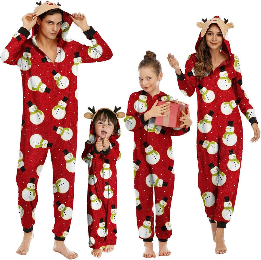 Adisputent Christmas Pajamas for Family Matching Cute Long Sleeve Couples Soft Sleepwear One Piece Funny Christmas Pjs Sets