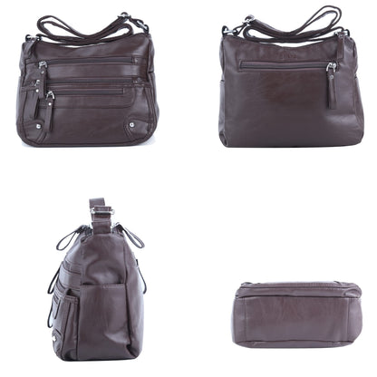 ELDA 10 Pockets Crossbody Purses for Women Medium Pocketbooks Lightweight Ladies Satchel Bag Multi Pocket Shoulder Handbag