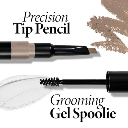 LAURA GELLER NEW YORK Sculpt-n-Stay Waterproof Brow Pencil & Gel- Taupe