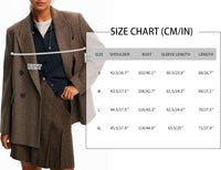 Mina Self 2025 Fall Women's Oversized Wool Blazer Coat Double-Breasted Herringbone Suit Jackets Casual Outerwear with Pocket