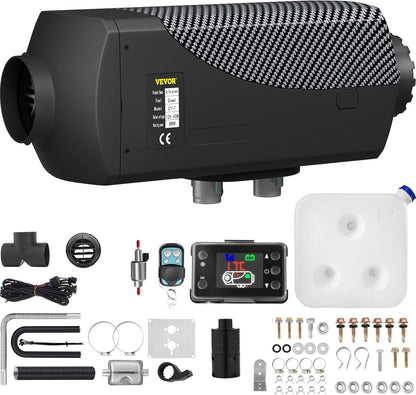 VEVOR 8KW Diesel Heater, DC12-24V, Fast Heating Diesel Air Heater, with Remote Control and Color Digital Display, 10L Fuel Tank, Low Noise, Voice Announcement, for RV, Truck, Boat and Trailer