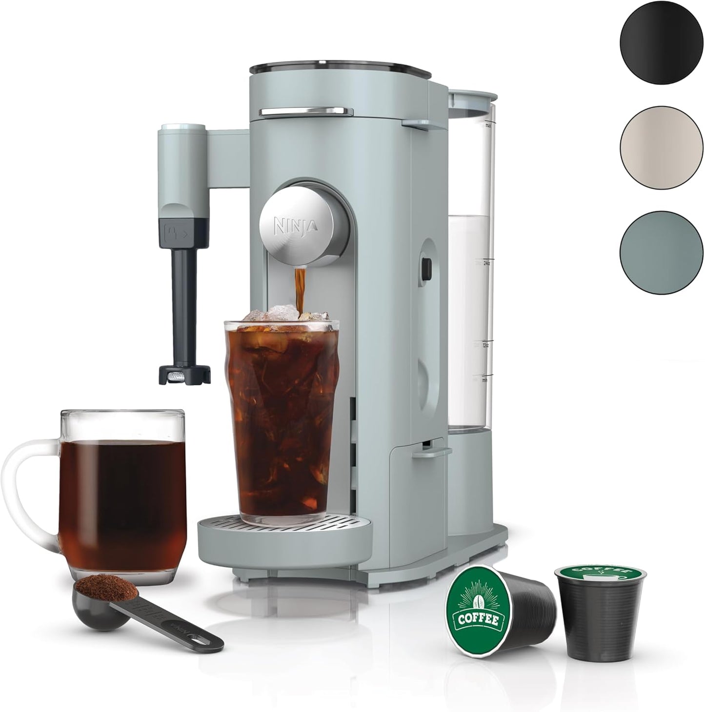 Ninja | Coffee Maker | Single Serve |Brew with Coffee Pods & Grounds| Compatible with K-Cup Coffee Pods | 4 Brew Styles, up to 24oz Cup Sizes & 56oz Removable Reservoir | Black | PB051