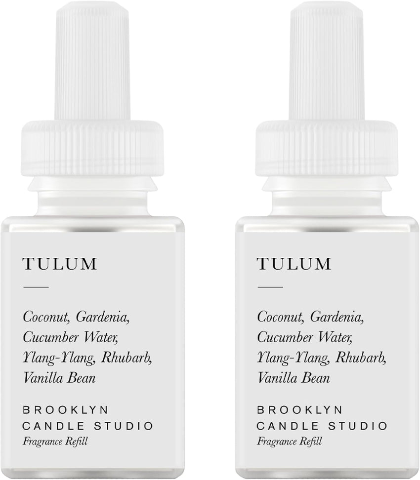 Pura & Brooklyn Candle Studio Home Scent Refill - Smart Air Diffuser - Up to 120-Hours of Luxury Fragrance per Refill - Home Essential - Clean & Safe Diffuser Fragrance - 2 Pack, Santorini
