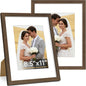Vittanly 8x10 Picture Frame Set of 2, Solid Wood Frame for Wall or Tabletop, Display Photo 5x7 with Mat or 8x10 without Mat, Natural
