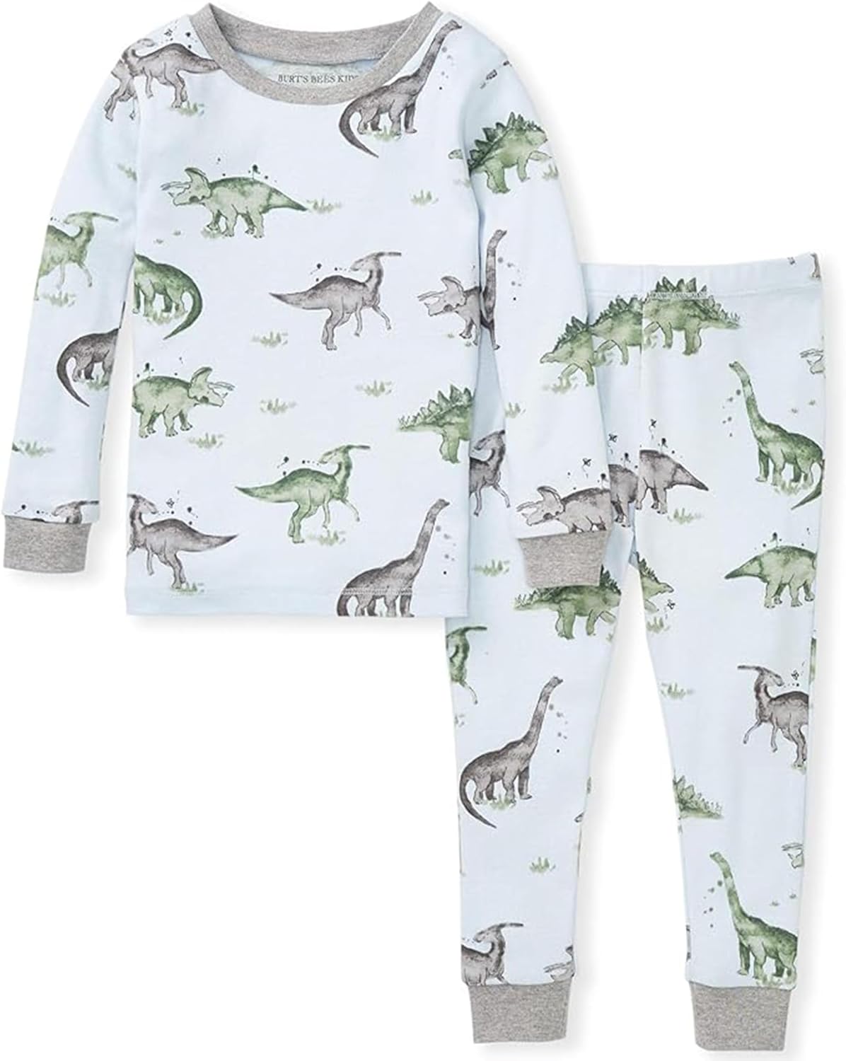 Burt's Bees Baby Girls' Pajamas, 2-Piece Long Sleeve Tee and Pants Organic Cotton PJ Set