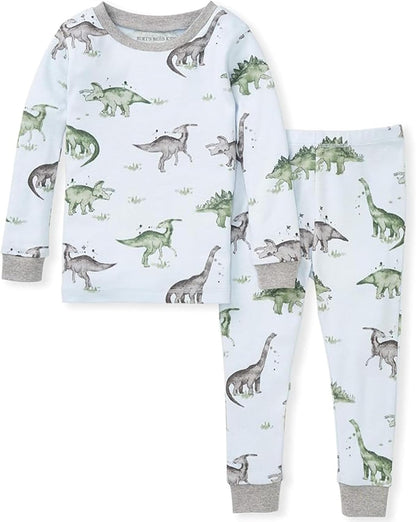 Burt's Bees Baby Girls' Pajamas, 2-Piece Long Sleeve Tee and Pants Organic Cotton PJ Set