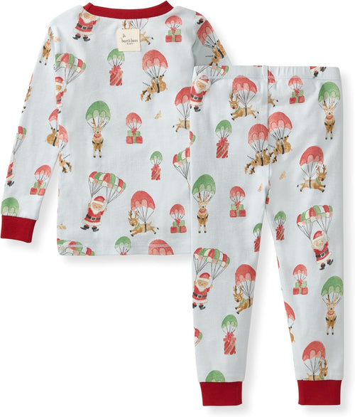 Burt's Bees Baby Girls' Pajamas, 2-Piece Long Sleeve Tee and Pants Organic Cotton PJ Set