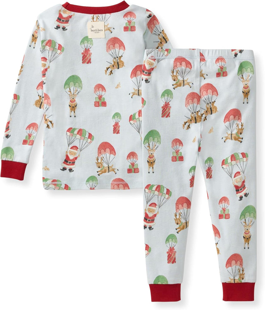 Burt's Bees Baby Girls' Pajamas, 2-Piece Long Sleeve Tee and Pants Organic Cotton PJ Set