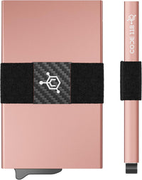 CODE 118 Wallet - Premium Automatic Smart Wallet, RFID Blocking, Pop Up Mens Minimalist Metal Wallet, 6061-T6 Aerospace-Grade Aluminum, Genuine 3K Carbon Fiber (Classic, Slate Grey)