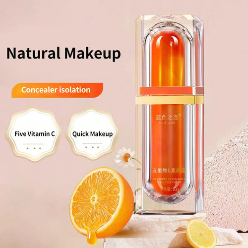 BLUE LOVE 2PCS Vitamin C Tone Up Cream Set, Quick Makeup Moisturizer for Radiant Skin, Natural Skincare for All Skin Types & Daily Use