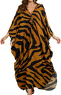 Women Kaftan Dresses Plus Size V-Neck Batwing Sleeves Beach Cover Up 2025 Summer Floral Print Caftan Dress