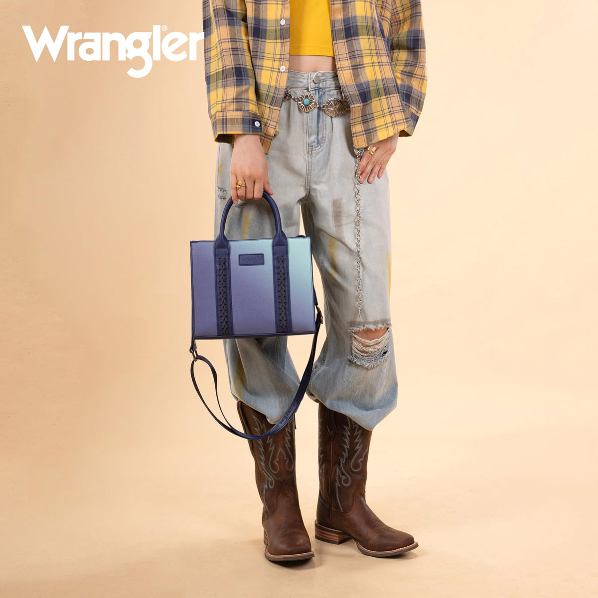 Wrangler Tote Bag for Women Designer Satchel Handbags Top-handle Purses with Strap