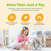 Stuffed Bunny Plush 7 Inch (Gray) - Easter Bunny Stuffed Animal - Adorable & Cuddly Rabbit Toy - Soft and Cute Plushies - First Easter Children's Gifts - Rabbit Toys for Kids