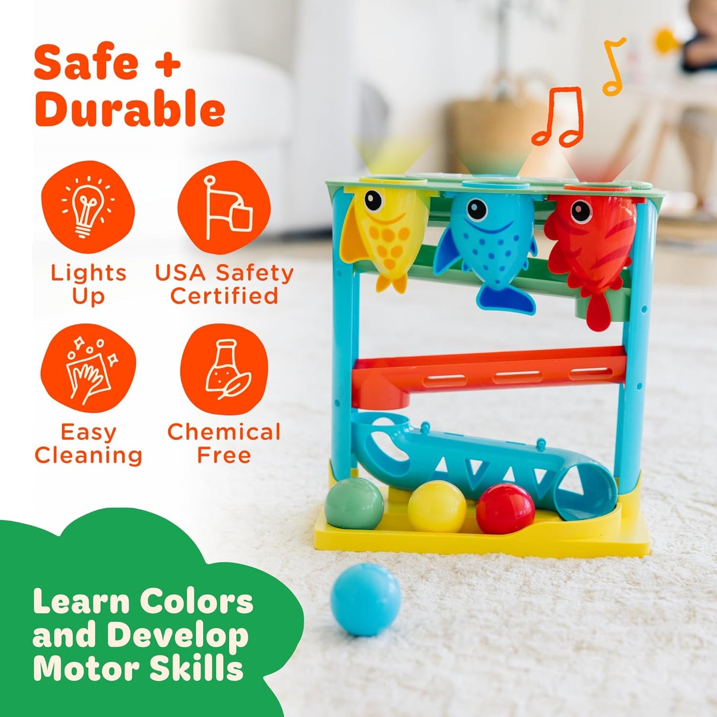 Move2Play, Feed The Fish | Interactive Baby & Toddler Toy | 1, 2+ Year Old Gift & Birthday Present | Boys & Girls Babies Ages 6, 7, 8, 9, 10, 12, 18, 24+ Months Old
