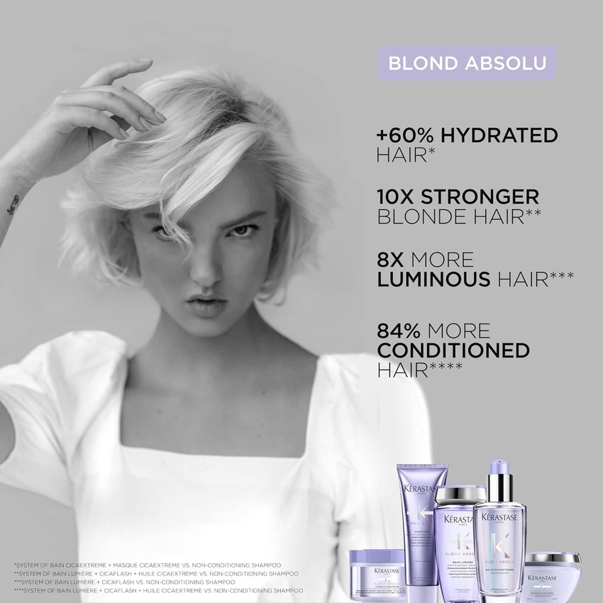 Kerastase Blond Absolu Lumière Illuminating Shampoo For Lightened & Highlighted Hair - Intensely Hydrates & Illuminates Shiny Hair, Removes Impurities & Pollution
