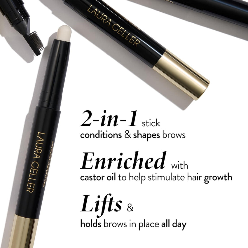 LAURA GELLER NEW YORK Define-n-Tame Brow Lifting Stick - Laminated Full Brows - Brow Wax (01 Clear, 1 Count)