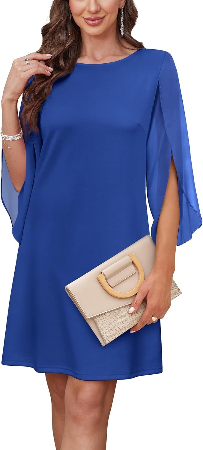 RUMIA Womens Cocktail Dresses Flutter Sleeve Wedding Guest Dresses for Women 2025 Trendy