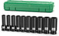 Professional Socket Set Wrench Kit, 10-Piece Metric 10-12-13-14-15-17-19-21-22-24mm, High-Torque C-V Steel Sockets for Automotive, Home Repair & DIY Projects